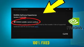 Fix Nvidia Installer Cannot Continue | Solve Nvidia Geforce Experience installer cannot continue ✅