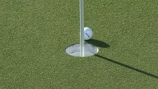 Hideki Matsuyama’s chip shot crashes into flagstick at Hero