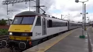 Abellio Greater Anglia Class 90 Departing Norwich (29/5/15)