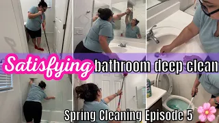 SATISFYING SMALL BATHROOM DEEP CLEAN WITH ME 2023 | Spring Cleaning Tips