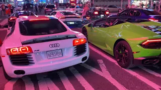 Police ROADBLOCK Supercars From Entering Times Square