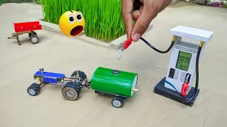 diy tractor mini toy petrol pump science project || top mini gear @mrminitopics