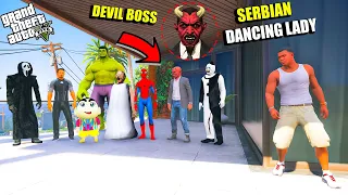 Franklin & Shinchan Playing Chupan Chupai With Serbian Dancing Lady & Devil Boss and Granny (Part1)