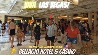 Bellagio Hotel Las Vegas Strip 4th of July Weekned 4k Virtual Walk Tour & Travel Guide