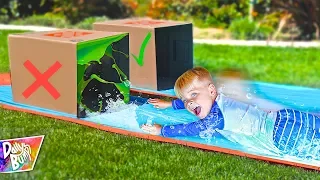 DONT Water Slide Through the WRONG MYSTERY BOX! 💥 (HILARIOUS!)