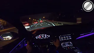 2021 Audi Q8 50 TDI S-Line Night Drive on Autobahn and City