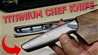 Making a Titanium Chef Knife Handle w/ Damascus Blade | EDC in the Kitchen | SOUL BUILT KRVR Knives