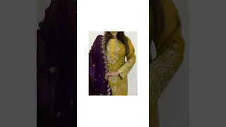 Chiffon Embroidered Gharara Ready To Wear Suit | Gharara Suit UK | Pakistani Suits UK