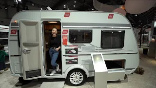 SMALLEST HOTEL CARAVAN IN THE WORLD! Tabbert Davinci 390 QD 2023. a house on under 4m with shower!