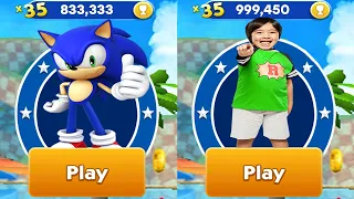 Tag with Ryan vs Sonic Dash - All Characters Unlocked Android Gameplay