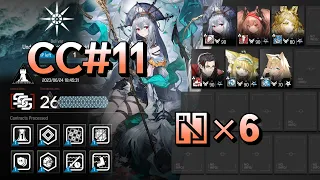[Arknights] CC#11 | Day 1 Max Risk 26 | 6 Supporters | No Summoners