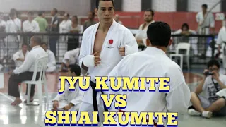 Karate - Shiai kumite vs jyu kumite (competition rules vs free fight training)