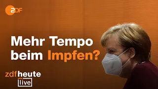 Pressekonferenz mit Merkel – Wie können wir schneller impfen? │ ZDFheute live zum Impfgipfel