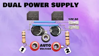 How to Make Dual power supply with automatic adjustment of the output voltage