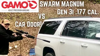 Gamo Swarm Mag Gen 3i VS Car Door!  What can the Gen 3i .177 pellet rifle do to a car door!?!