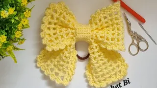How To Crochet A  Beautiful Bow Hair Tie