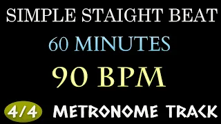 90 BPM Drum Loop - 1 HOUR ~ 4/4 Metronome Beat | Simple Straight Beat - Practice Tool - Drum Beat