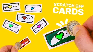 Scratch Off Cards at Home - DIY. How to make Easy paper crafts for fans.