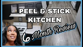 Entire Kitchen Revamp Using Peel & Stick  | 6 MONTH REVIEW |