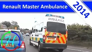 Renault Master ambulance responding through traffic on lights and sirens - 14.5.2014