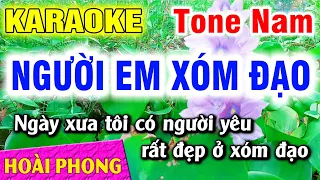 Karaoke Người Em Xóm Đạo Nhạc Sống Tone Nam D#m 2024 | Hoài Phong Organ