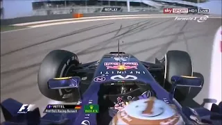 Sebastian Vettel onboard spin Bahrain GP 2014