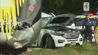 Brightline train crashes into SUV that stopped on tracks in Miami