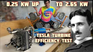 Tesla Turbine 250 watt to 2.65 kW Power and Efficiency Test