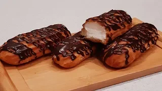 Потрясающе вкусные эклеры и секрет хрустящей корочки!Delicious eclairs