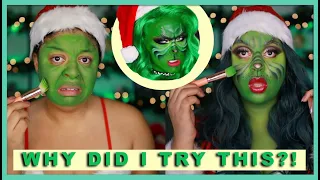 Trying to Follow a Grinch Makeup Tutorials | The Grinch Makeup | Makeup for Beginners