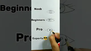 How to draw Eyes (Noob vs Beginners vs Pro vs Experts) #shorts #viral #trending