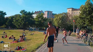 Berlin Cycling in Kreuzberg, Görlitzer Park on Summer 2020 [4K] Soundscape