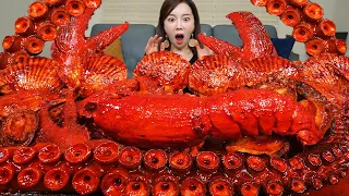 초대왕 문어다리 🐙 랍스터 🦞 매운 해물찜 먹방 ! Spicy Giant Octopus Leg & Lobster Seafoodboil Mukbang ASMR Ssoyoung