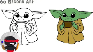 How To Draw Baby Yoda | Star Wars