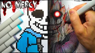 "No Mercy" UNDERTALE Creepypasta Story + Drawing (Horrortale Sans)