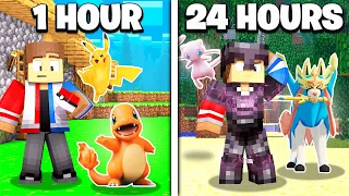 I Spent 24 HOURS in Minecraft Pokemon!