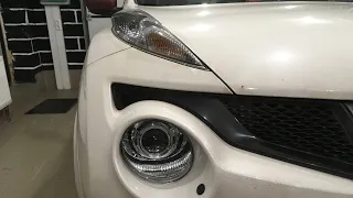 Nissan Juke Nismo - тюнинг фар, установка диодных линз Competizione 5k