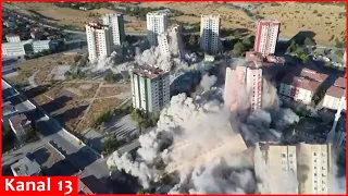 MOMENT: Nine buildings damaged by Turkey quake demolished with explosives