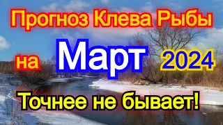 Календарь рыбака на март 2024 Прогноз клева рыбы Лунный Календарь рыбака 2024