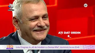 Teo Show(15.10.2021) - Liviu Dragnea, la "40 de intrebari cu Denise Rifai", duminica de la ora 22:45