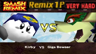 Smash Remix - Classic Mode Remix 1P Gameplay with Kirby w/ Marth Hat (VERY HARD)