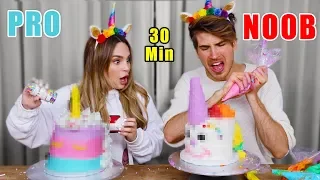 Noob vs Pro Unicorn Cake Challenge! w/ Rosanna Pansino