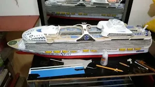 Homemade Cruise Ship almost done! 1:400 meters Wonder of the seas in Progress #follow #craft