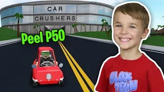 BEST CAR IN THE GAME AND ITS FREE PEEL P50 in CAR CRUSHERS 2 (NEW UPDATE)