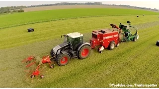 Grass Raking Baling & Wrapping in one pass | Fendt 936 Vario Black Beauty | De Buck