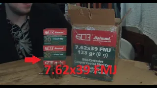 Barnaul 7.62x39 FMJ Ammunition Unboxing and Range Fire