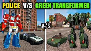 Police V/S Green Transformer Car | Rope Hero Vice Town