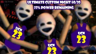 50/20 Complete, 23% Power Remaining, UCN, No Power-ups, Office #1 - FNaF Ultimate Custom Night