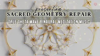 No Middle or Ending ads | 6 hrs Binaural Beats SACRED GEOMETRY REPAIR, Black Screen, THETA waves