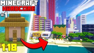 I Transformed a Village into A City in Minecraft Hardcore 1.18 (#1)